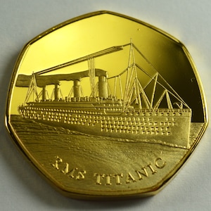 RMS Titanic, White Star Line 24ct Gold Commemorative Coin for Albums/Collectors/Coin Hunt 50p
