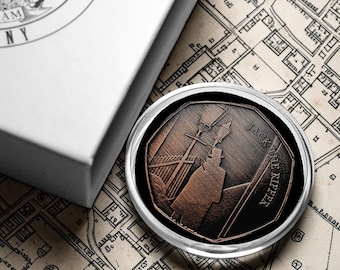 Brand New Jack the Ripper, Whitechapel Antique Bronze Commemorative Coin in Gift Box. Unique Item. For Albums/Collectors/Coin Hunt 50p.