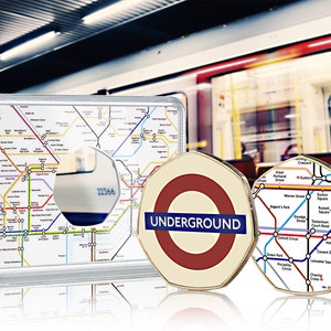 Officially Licensed LONDON UNDERGROUND 24ct Gold Commemorative in Case. Subway/Tube/Train/TFL. Full Colour