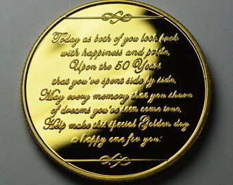 50e ANNIVERSAIRE DE MARIAGE EN OR Commémorative en or 24 carats en capsule. Cadeau/Cadeau 50 ans ensemble - France 50e ANNIVERSAIRE DE MARIAGE EN OR Commémorative en or 24 carats en capsule. Cadeau/Cadeau 50 ans ensemble - France