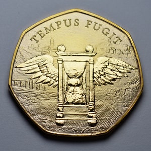 Brand New Memento Vivere 24ct Gold Reminder Coin. Tempus Fugit. Stoic/Reflection/Latin Commemorative.