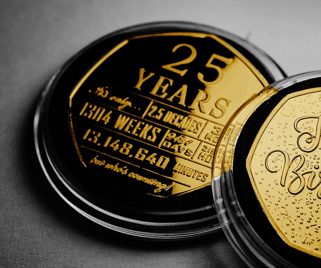 Buy Brand New 25th Birthday 24ct Gold Commemorative in Capsule. Gift ...