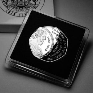 Marcus Aurelius Stoic/Stoicism Silver Commemorative Coin. Gift Case. Cardinal Virtues. Gift/Present Token/Memento
