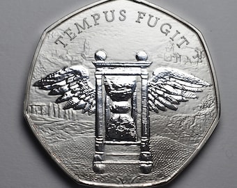 Brand New Memento Vivere Silver Reminder Coin. Tempus Fugit. Stoic/Reflection/Latin Commemorative.