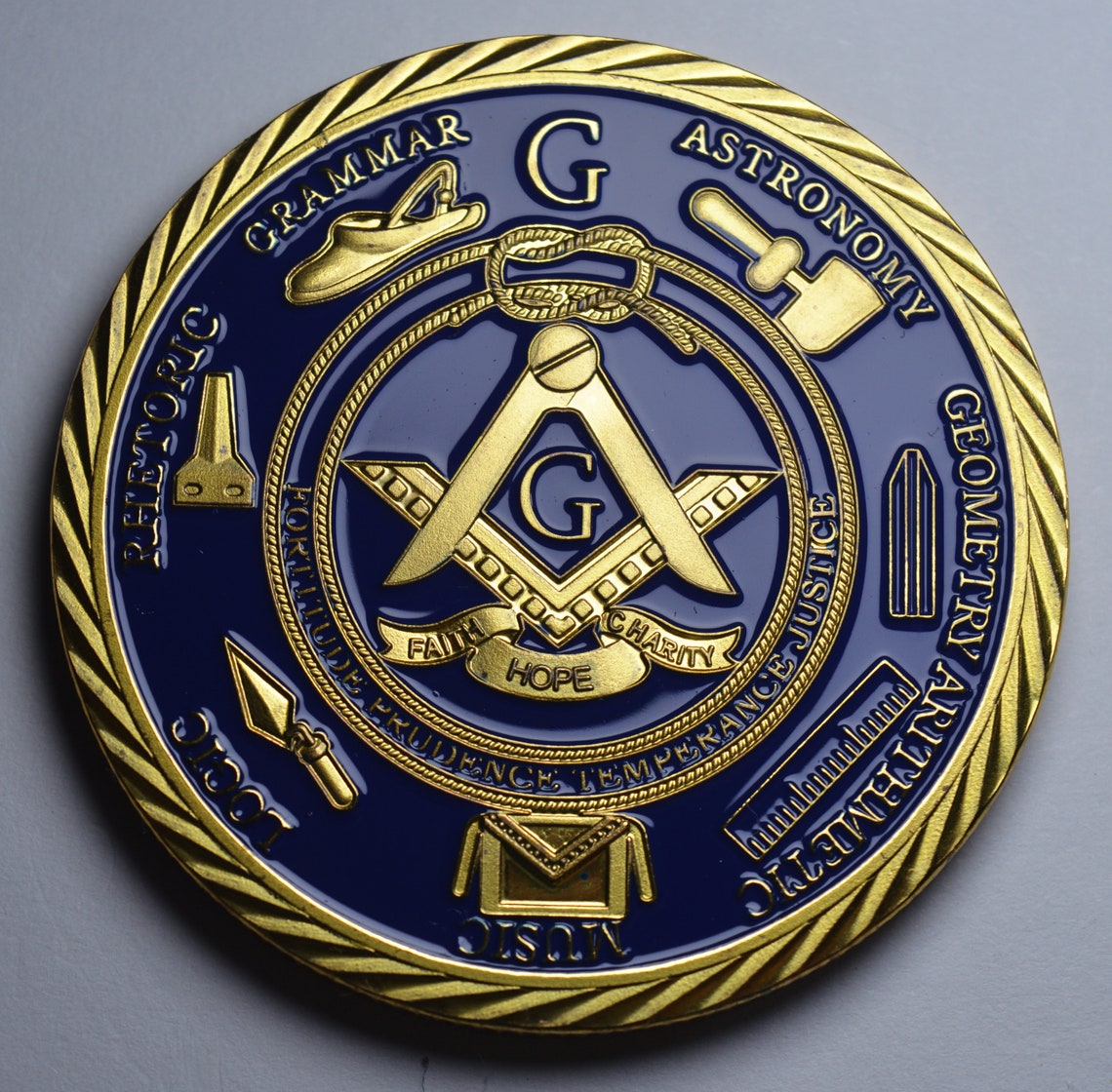 MASONIC Commemorative/Challenge Coin in Capsule. 24ct Gold Etsy