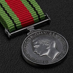 Miniature Replica The Defence Medal & Long Ribbon. WW2, 1945, George VI, 11cm Award/Decoration Reproduction/Copy