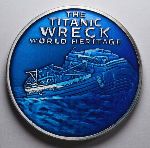 RMS TITANIC Wreck/heritage Silver Commemorative With Blue Enamel