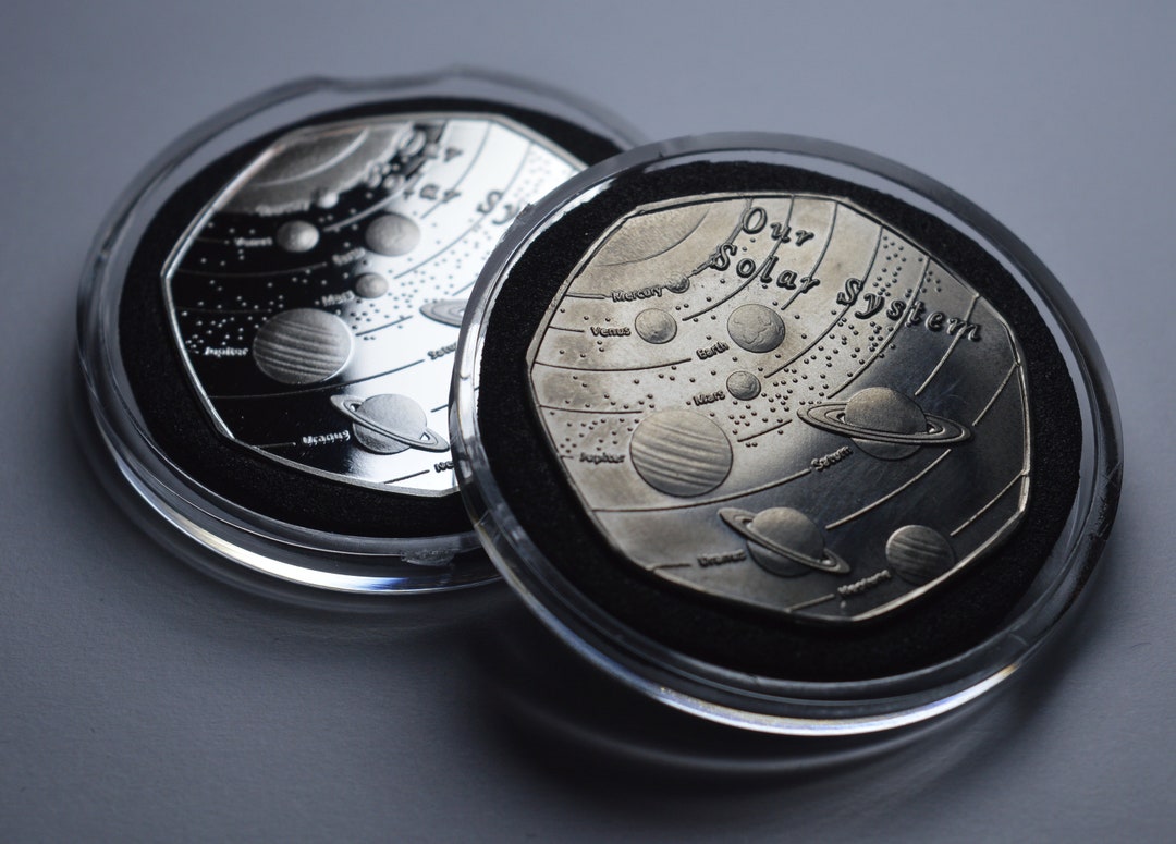 Pair of SOLAR SYSTEM .999 Silver & Pure Titanium Commemoratives in ...