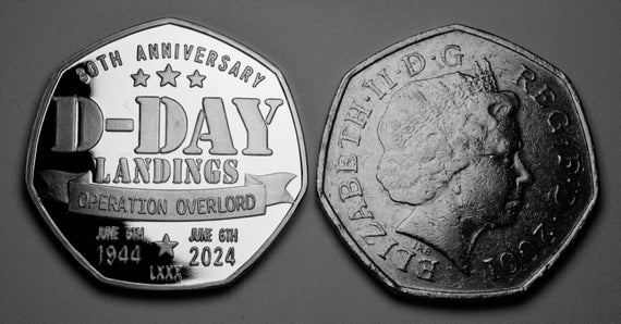D-DAY Landings & Sir Winston Churchill 'dual Metal' Silver And 24ct Gold Commemorative Coin In - Foto 9