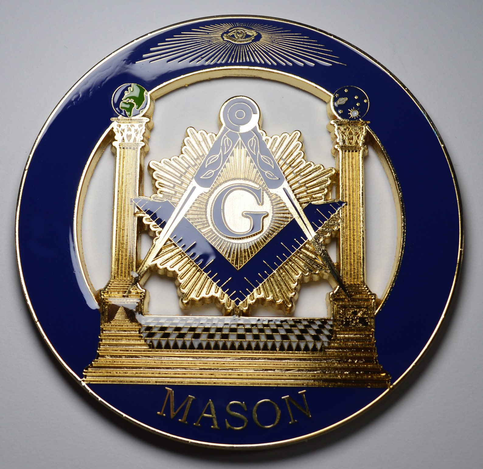 Large Enamelled MASONIC Car Emblem/decoration/badge/decal. Etsy
