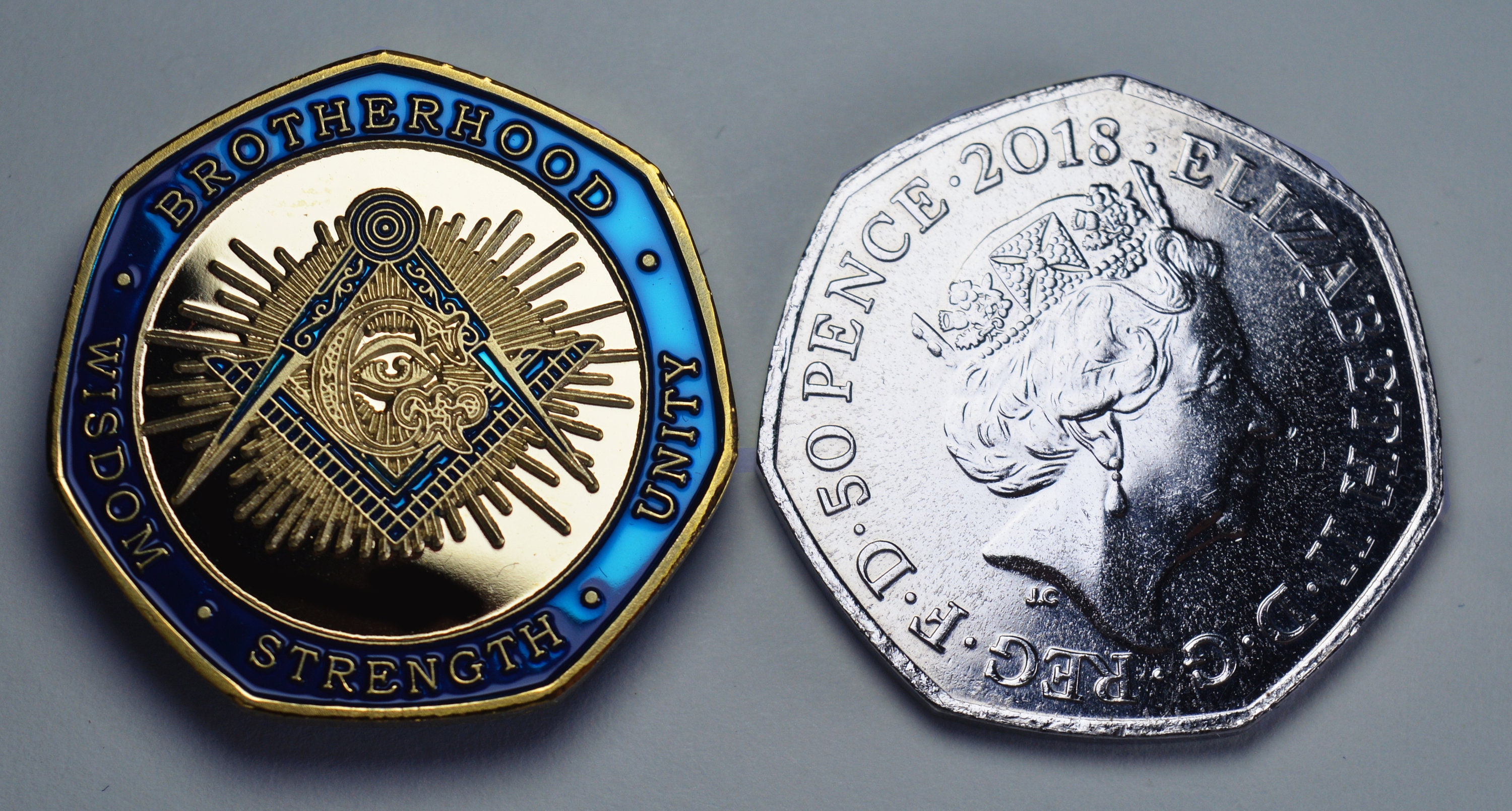 Masonic 24ct Gold Commemorative With Blue Enamel Etsy UK