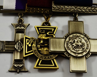 3 Full Size Replica WW1 WW2 Service/War Medals Victoria/Military/George Cross