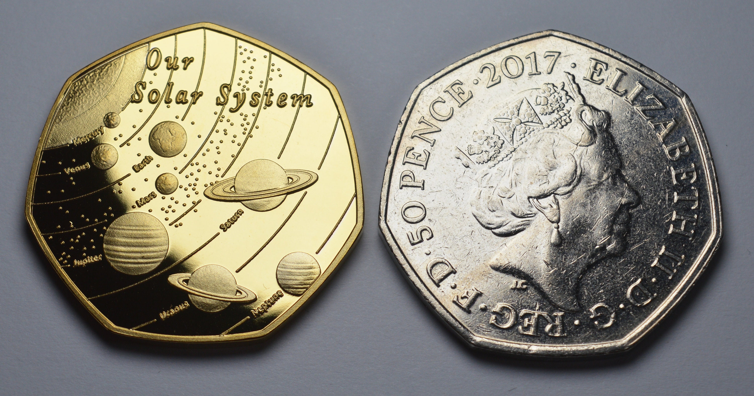Solar System Money Trio of SOLAR SYSTEM Commemoratives in Capsules. Silver, Gold, Titanium ...
