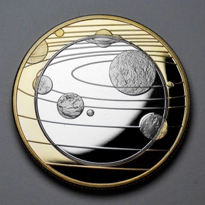 OUR SOLAR SYSTEM Dual Metal 24ct Gold .999 Silver Commemorative ...