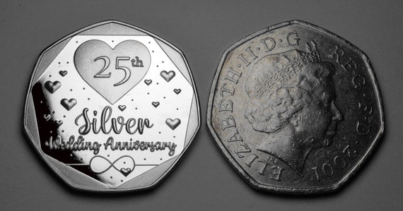 25 Kärtchen Für Gastgeschenke – Silberhochzeit 25 Jahre, A6, Vorgeschnitten, 9x2,5 Cm (geschlossen 4,5x2,5 Cm)