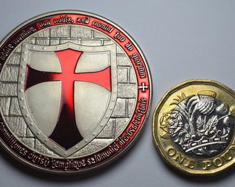 Spilla Commemorativa Cavalieri Templari Argento Smalto Rosso – Massoneria