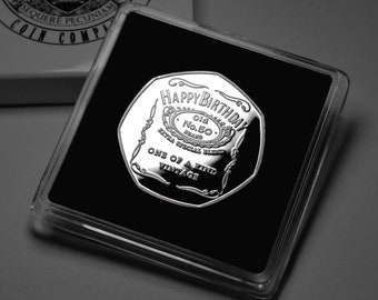 50th Birthday Silver Commemorative in Hard Gift Case. Gift/Present Congratulations/Party/Celebration 50 Years Fifty Bourbon/Whisky