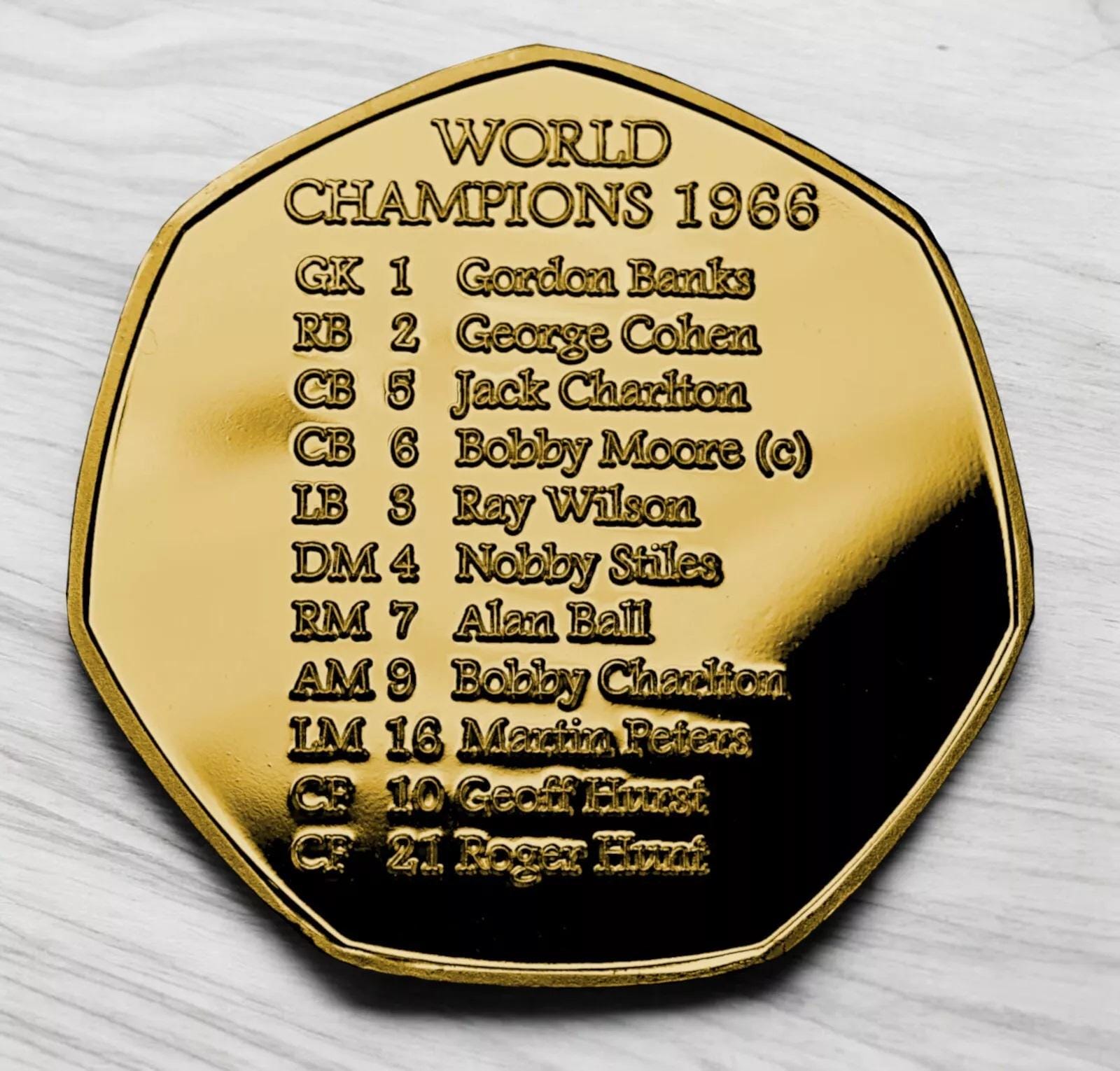 1966年イングランドサッカーワールドカップのシルバーと24カラット