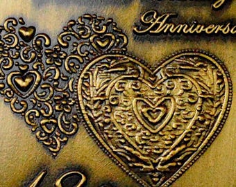 Medaglia In Porcellana Dorata Per 20° Anniversario Di Matrimonio – Regalo Per Marito 'La Nostra Medaglia Al Coraggio' - Foto 2