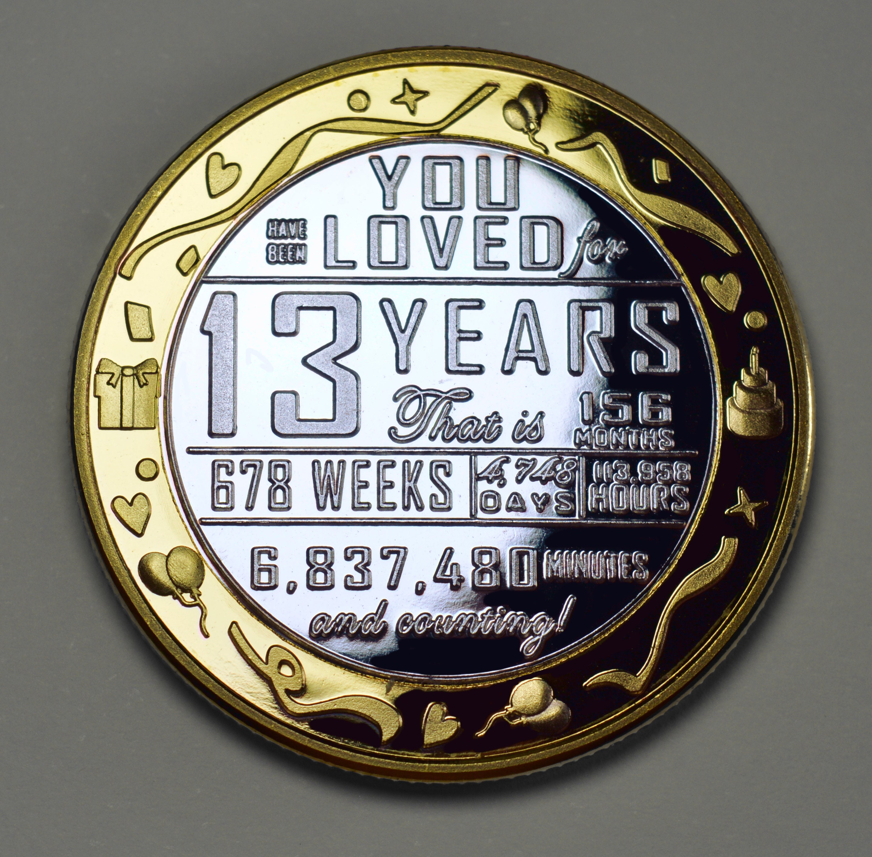 10th Birthday Dual Metal Commemorative Coin – Silver & 24ct Gold – Gift For Daughter/Child
