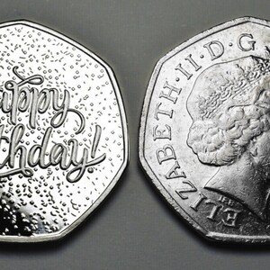 90th Birthday Silver Commemorative 50p Coin – 2023 Charles III – Gift For Grandma, Grandad, Dad – .999 Silver