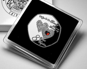 On Our 8th BRONZE WEDDING ANNIVERSARY Commemorative Coin. Gem.  Silver. Gift Case. Gift/Present for Partner/Husband/Wife 8 Years of Marriage