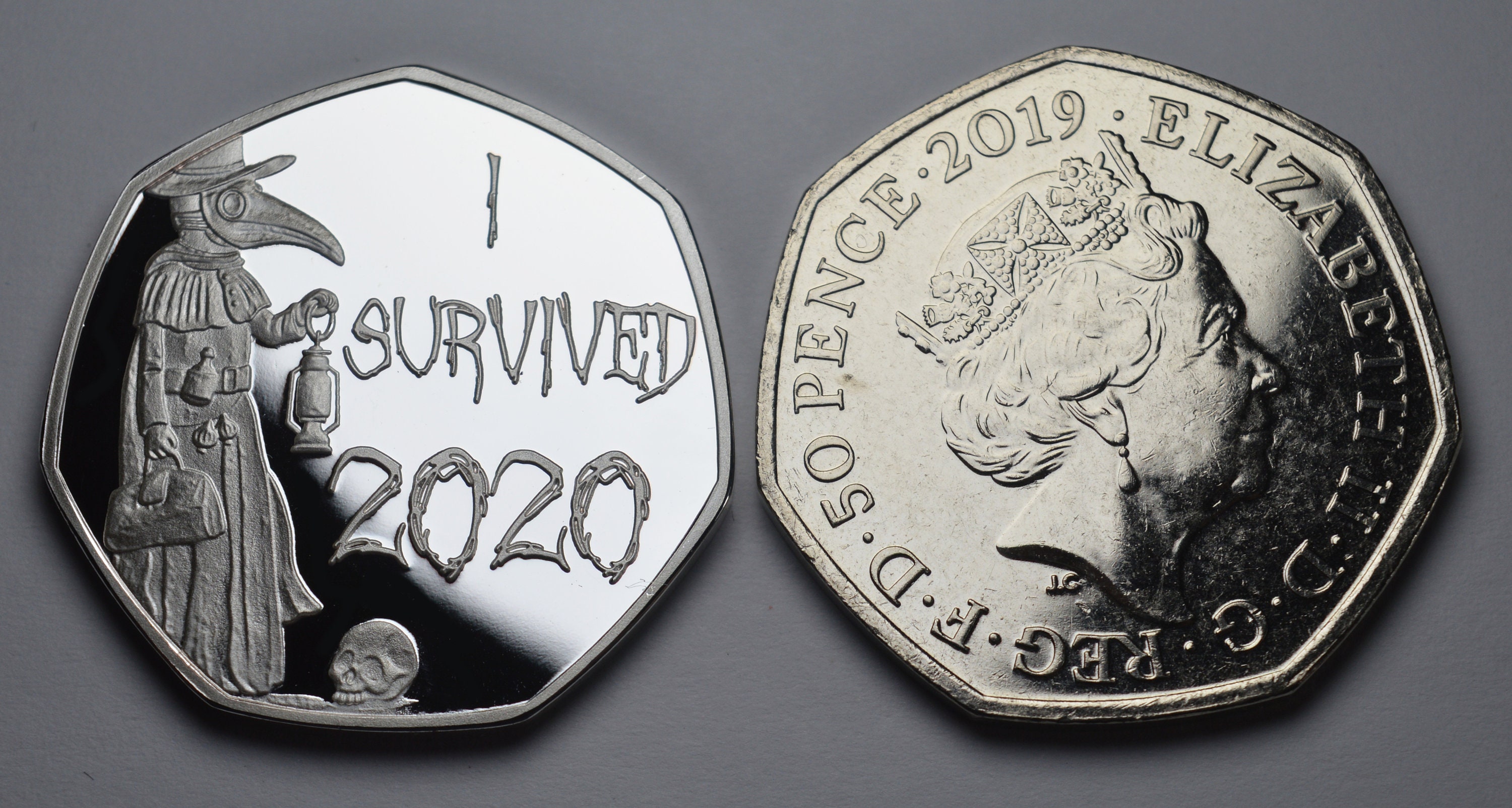 Present Gold Memento. Christmas Gift I Survived 2020 50p Coin Collectors 