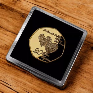 Para ti EN NUESTRO 20.º aniversario de bodas en China. Caja de regalo conmemorativa en oro de 24 quilates. Regalo/presente/ficha para esposo/esposa/pareja por 20 años juntos.