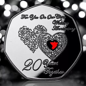 Para ti EN NUESTRO 20.° aniversario de bodas en China, joya de plata conmemorativa. Regalo/presente de 20 años juntos para esposo/esposa/pareja, símbolo de amor