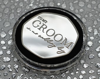 To My Groom on our Wedding Day Silver Commemorative in Capsule. Gift/Present/Favour Groom/Husband/Marriage