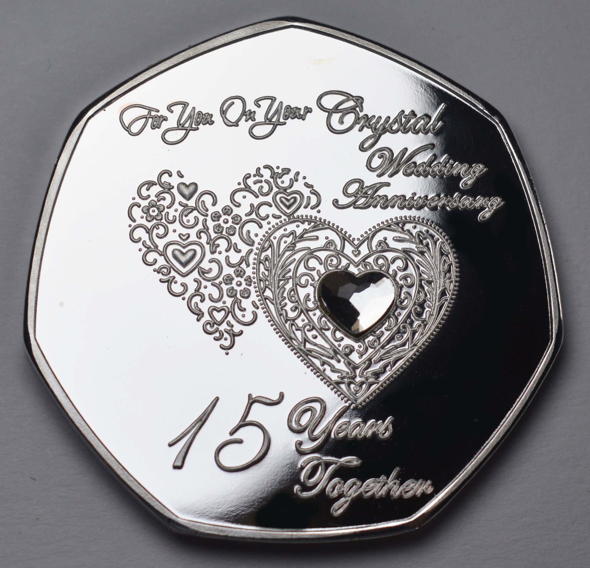 Pair of 15th CRYSTAL WEDDING ANNIVERSARY .999 Silver & 24ct Etsy UK