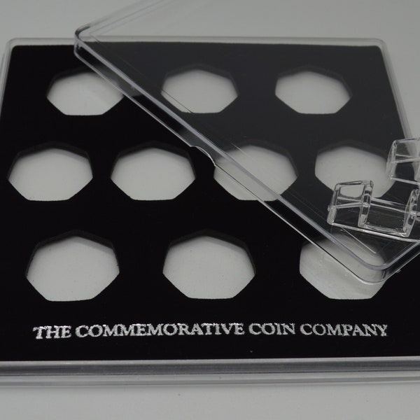 The Commemorative Coin Company Free Standing Acrylic Glass 50p Presentation/Display Case/Stand (10 coin spaces)