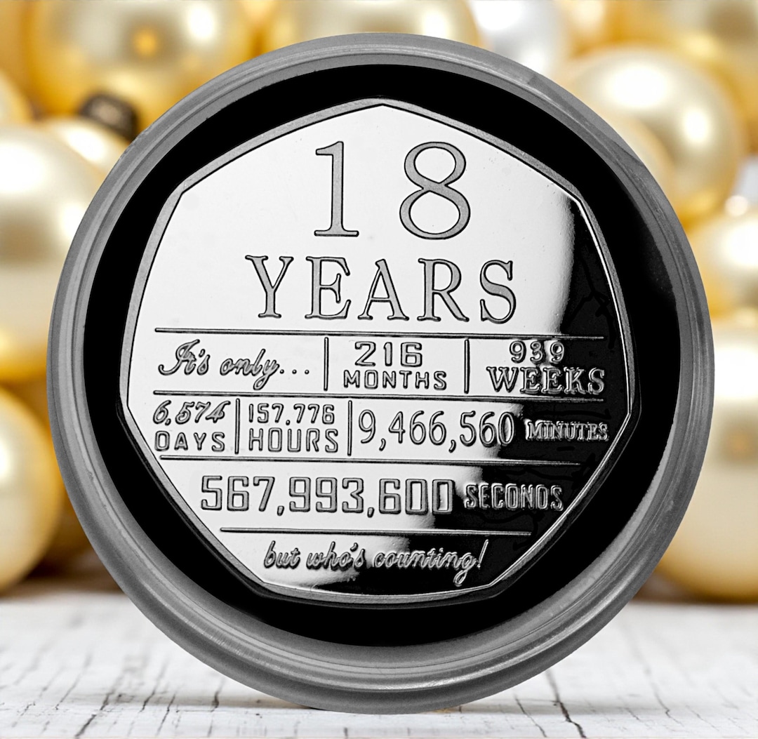 18th Birthday Silver Commemorative Coin in Capsule. Congratulations ...
