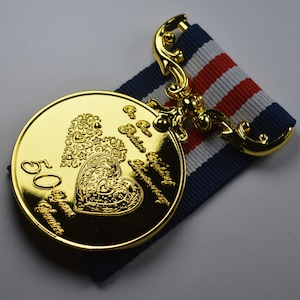 50 Jahre Goldene Hochzeitsjubiläums Medaille für langen / angesehenen Dienst und Tapferkeit im Feld. Geschenk Mann/Frau/Partnerin 50 Jahre
