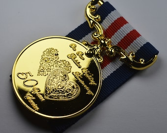 Medalla del 50.º aniversario de bodas de oro por larga y distinguida trayectoria y valentía en combate. Regalo para esposo/esposa/pareja (50 años).