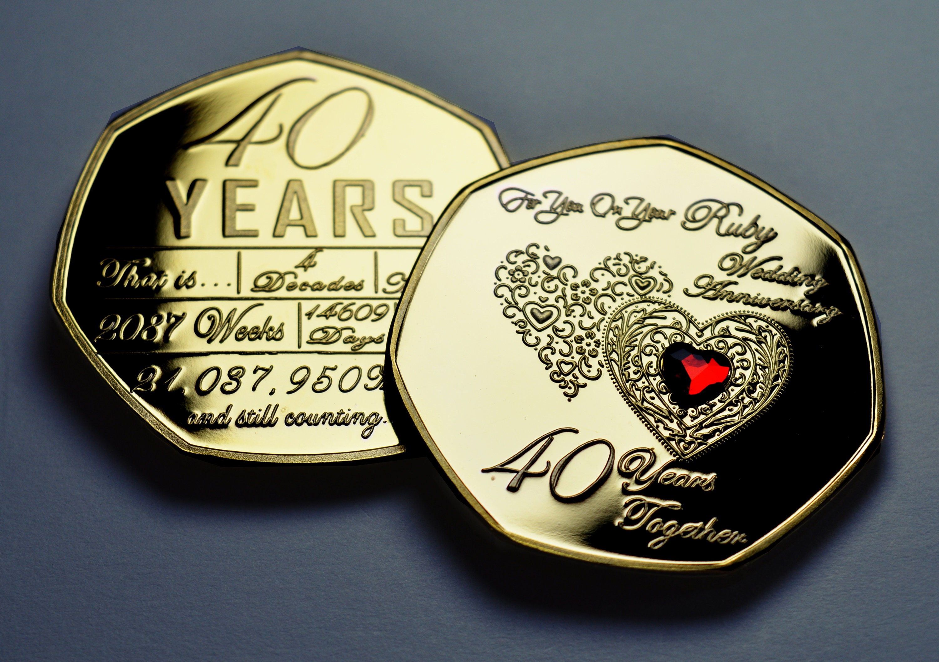On Your 40th RUBY WEDDING ANNIVERSARY 24ct Gold Commemorative Etsy Israel on-your-40th-ruby-wedding-anniversary-24ct-gold-commemorative-etsy-israel