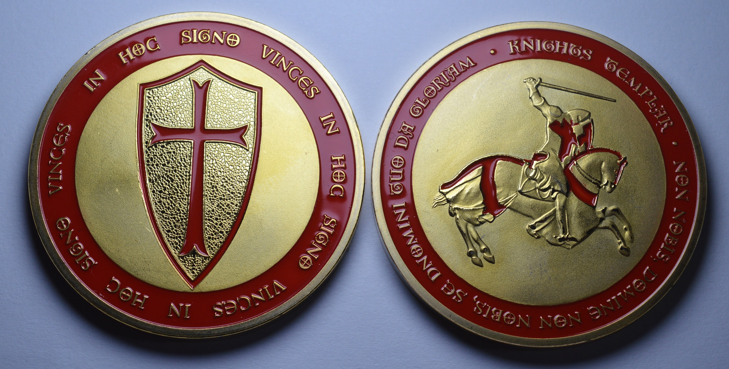 Large Masonic Knights Templar 24ct Gold Coin With Red Enamel. - Etsy UK