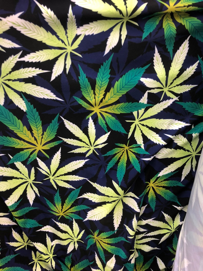 New Marijuana Print on 4 Way Stretch Poly Spandex Fabric - Etsy