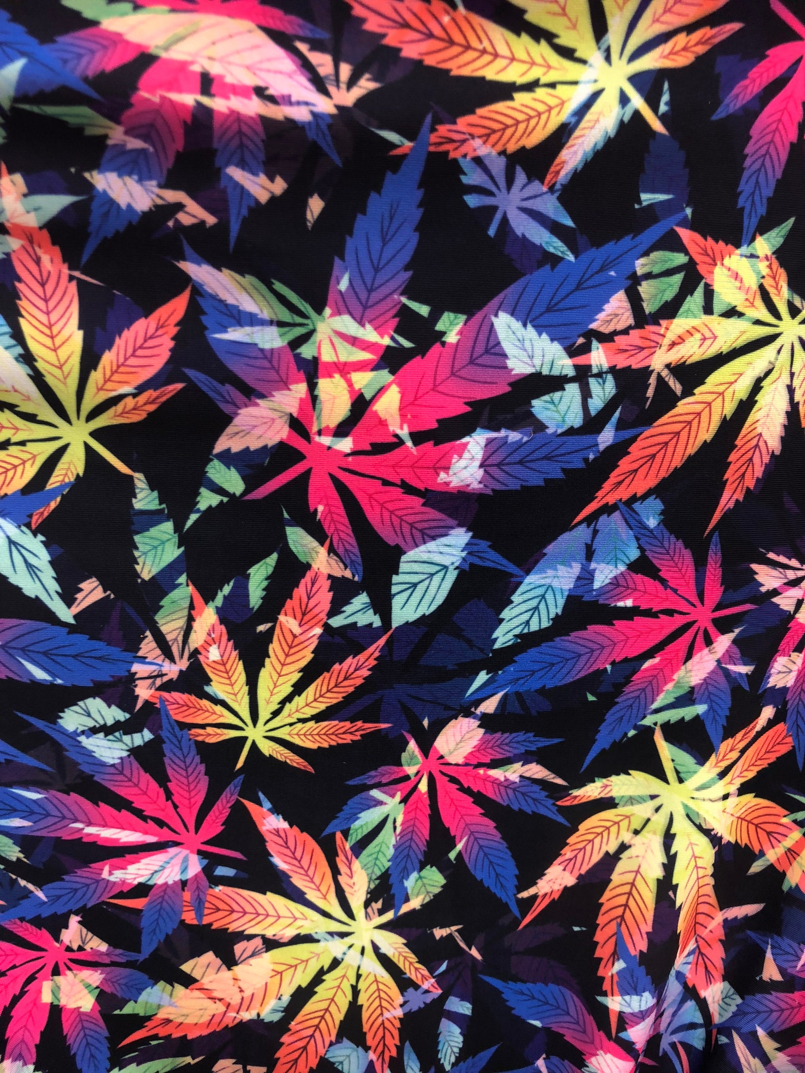 New Marijuana Print on 4 Way Stretch Poly Spandex Fabric - Etsy