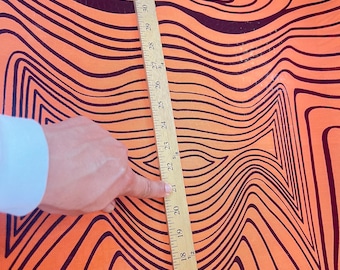 Abstrakter neon oranger Druck auf 4-Wege-Netzstoff