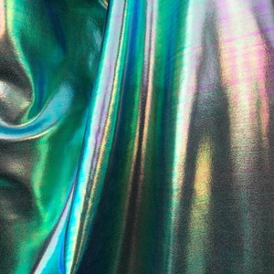 New iridescent green 4 way stretch latex or foil spandex | Etsy