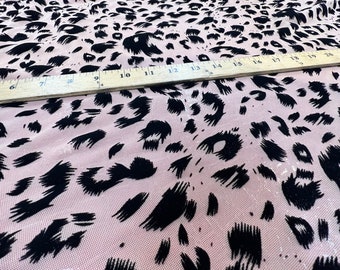 cheetah or leopard burnout mesh with velvet fabric 60”inch wide sold by the yard