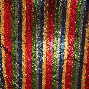 new rainbow sequin on 4 way stretch mesh  spandex fabric 52&quot;/54&quot; sold by the yard