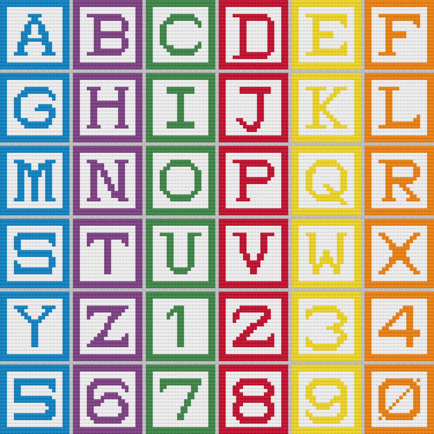 cross stitch alphabet block