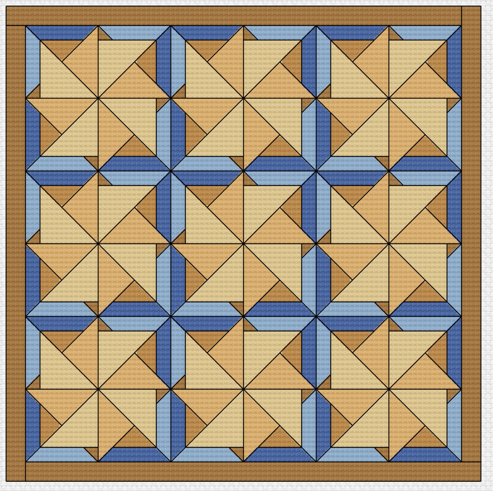 Cross Stitch Pattern Quilt Block Spinning Color Wheel Etsy