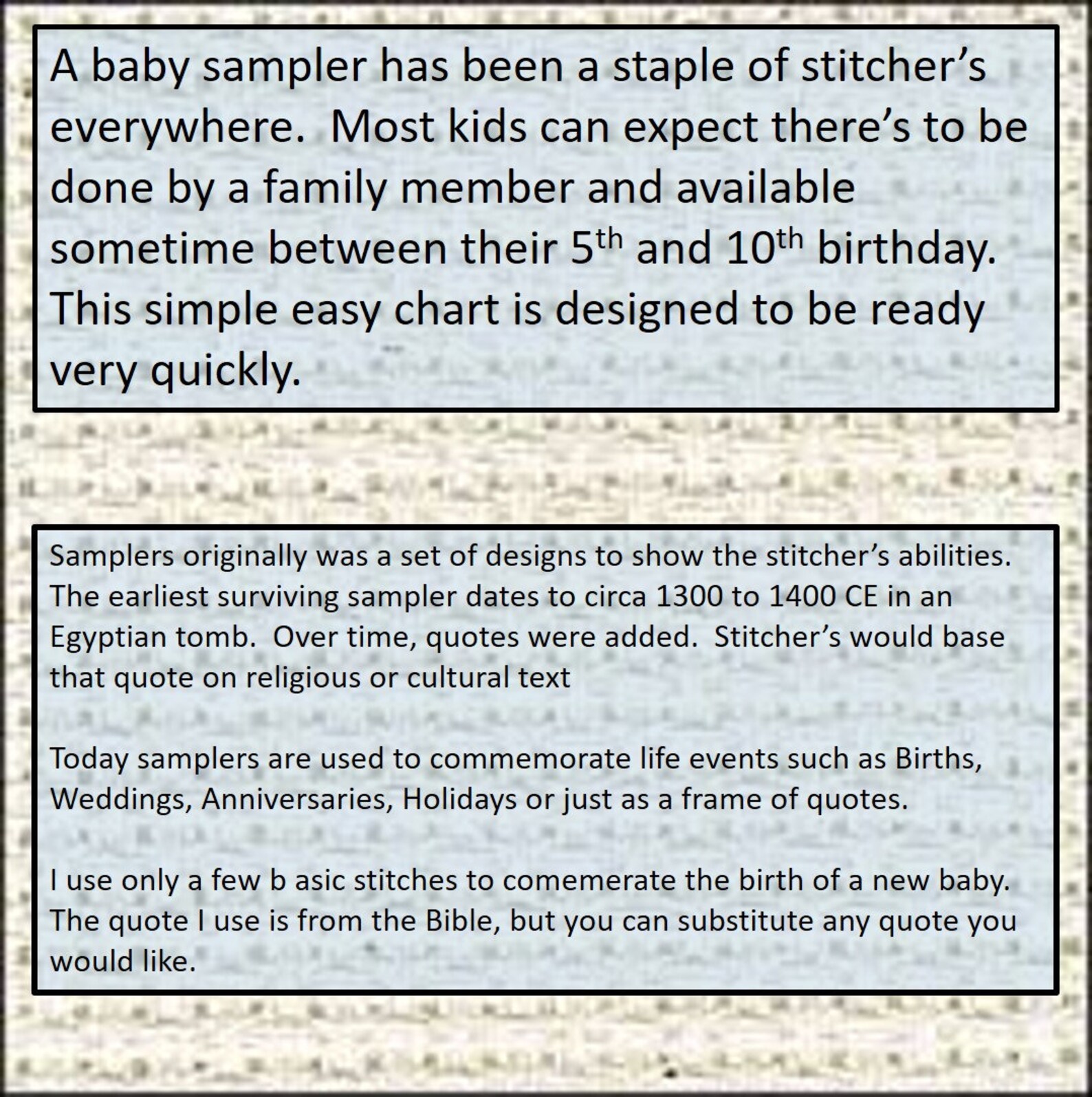Cross Stitch Pattern Baby Sampler | Etsy