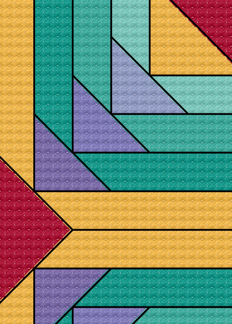 Cross Stitch Pattern Quilt Block log cabin/flying geese | Etsy