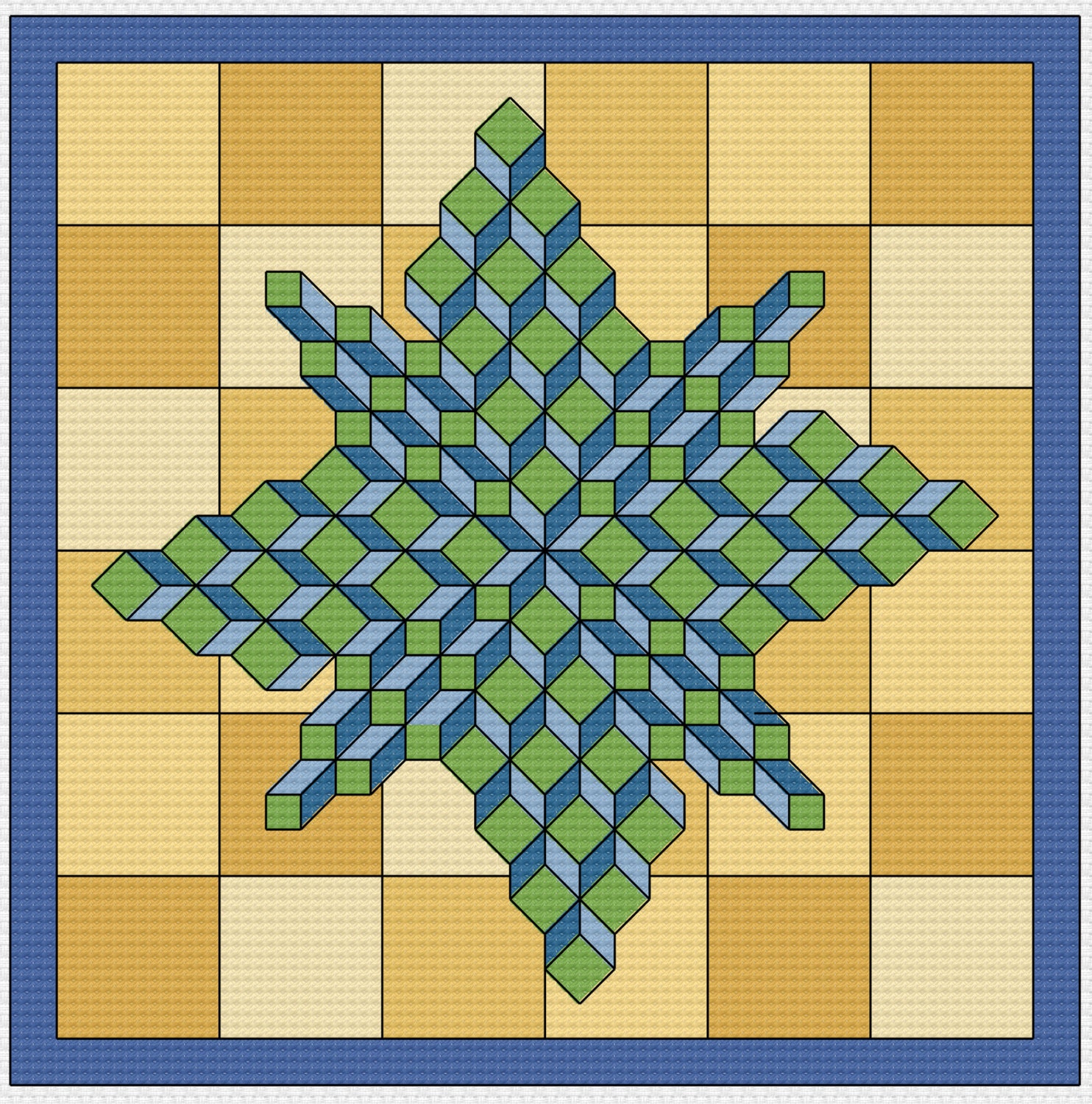 Cross Stitch Pattern Quilt Block Carpenters Wheel 3D Etsy