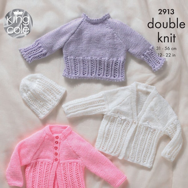 Modèle de tricot pour bébés - Pull, cardigans, bonnet, chaussons et bonnet pour bébés de 0 à 2 ans (PDF téléchargeable)