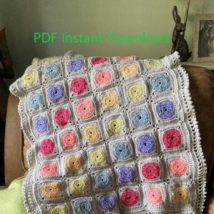 Häkelanleitung Polka Dotty Oma Quadrat Babydecke Häkelanleitung PDF Download